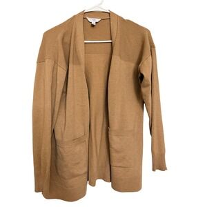 Time and Tru Women Cardigan Brown Textured Open Front S 4-6